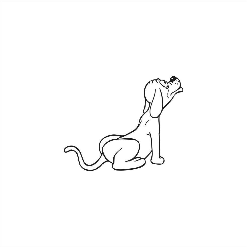 création de logo de chien sur fond blanc. vecteur