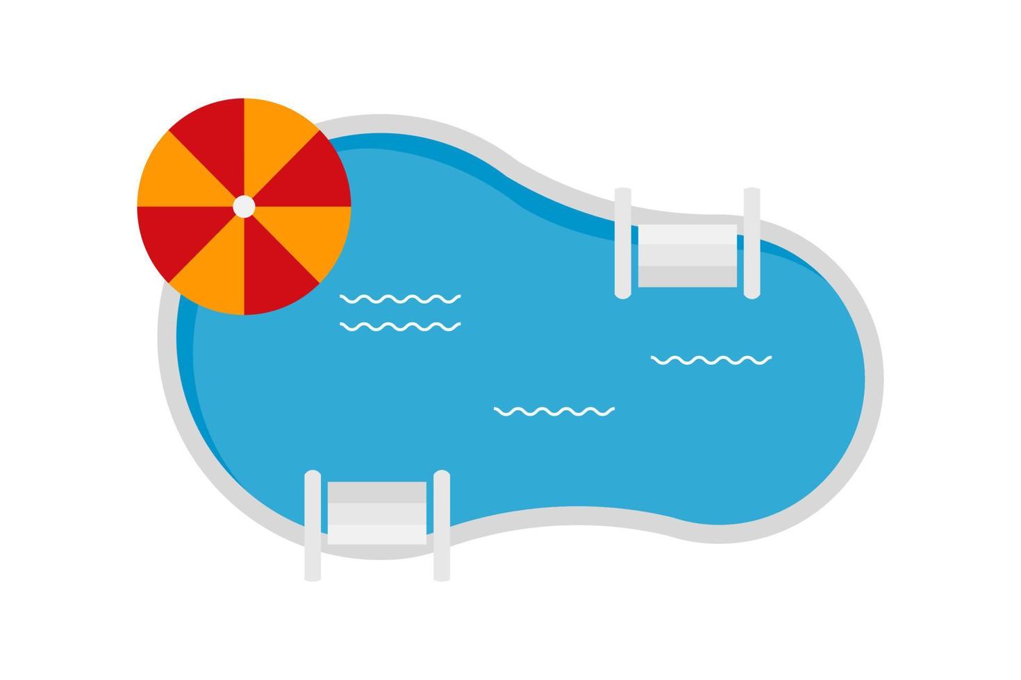 icône de piscine colorée isolée sur blanc. illustration vectorielle vecteur
