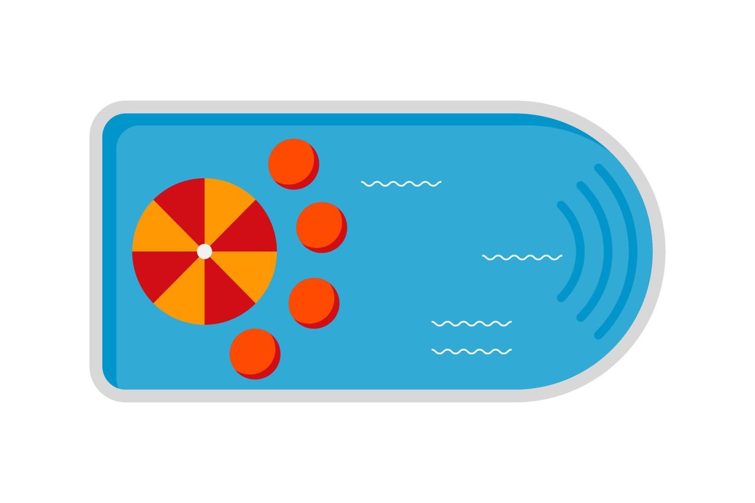 icône de piscine colorée avec bar isolé sur blanc. illustration vectorielle vecteur