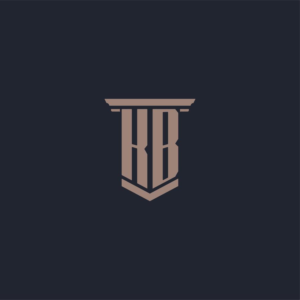 logo monogramme initial kb avec un design de style pilier vecteur