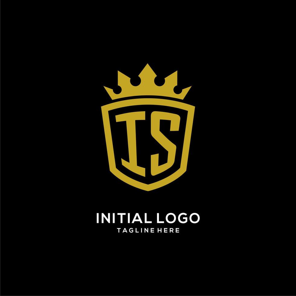 l'initiale est le style de couronne de bouclier de logo, la conception élégante de logo de monogramme de luxe vecteur