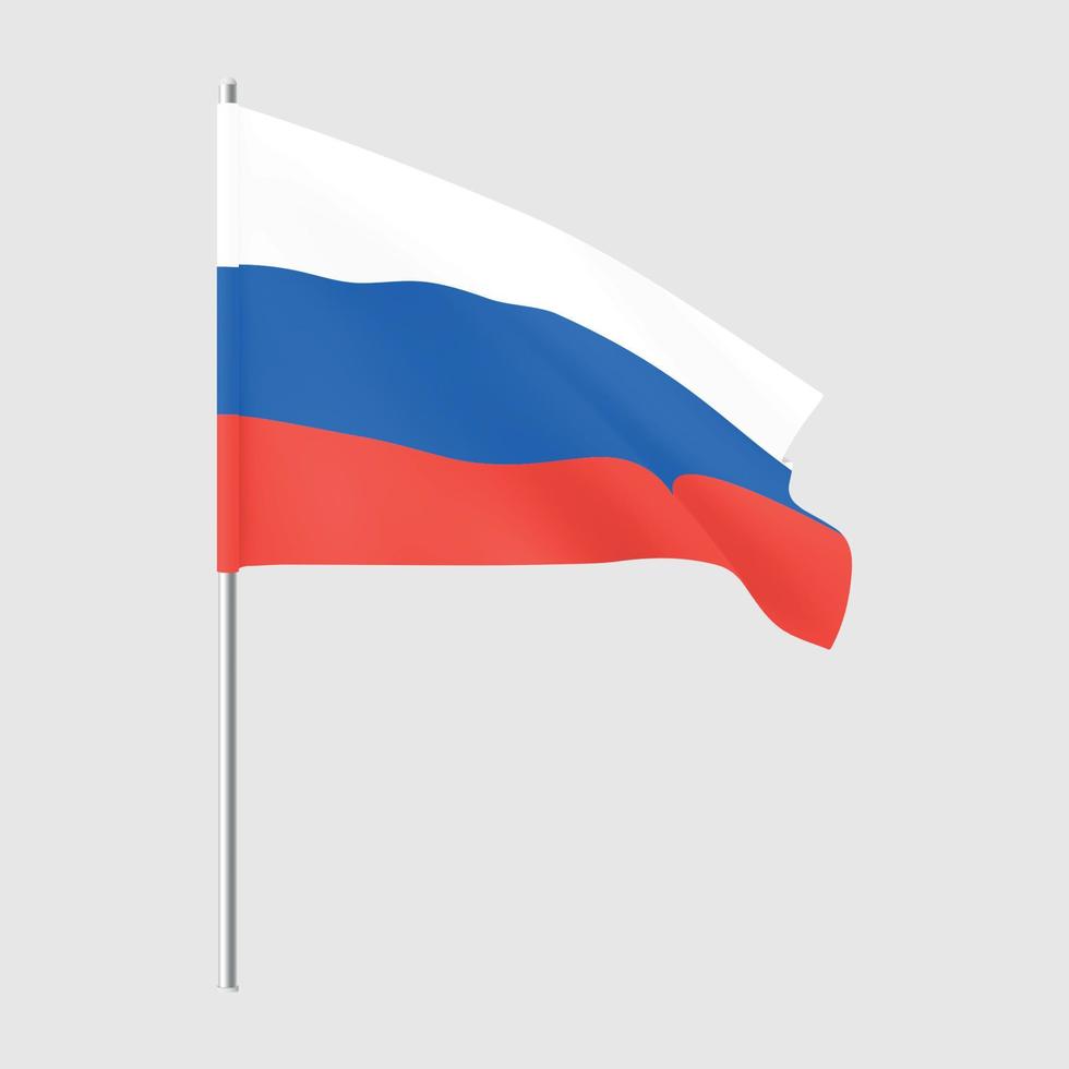 drapeau de la russie. drapeau national réaliste de la fédération de russie. vecteur