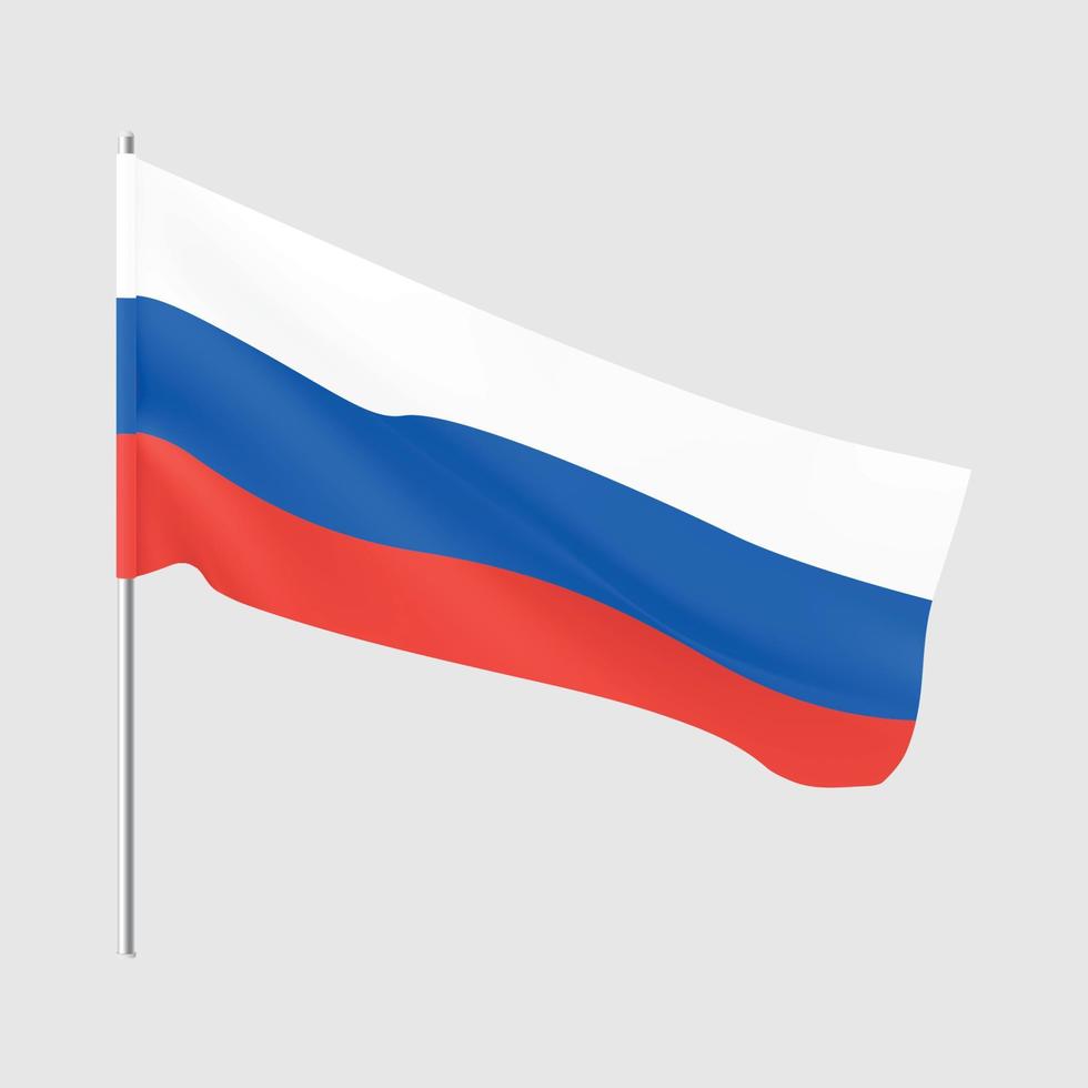 drapeau de la russie. drapeau national réaliste de la fédération de russie. vecteur