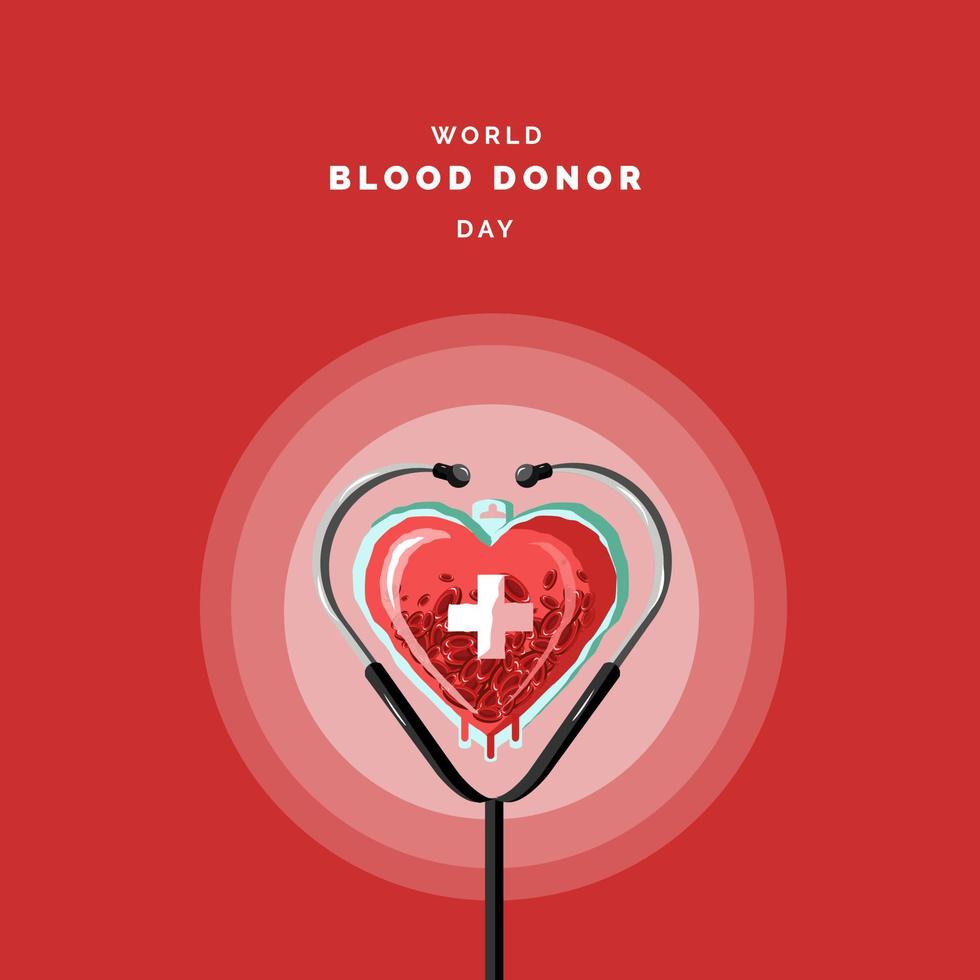 illustration de la journée mondiale du donneur de sang vecteur
