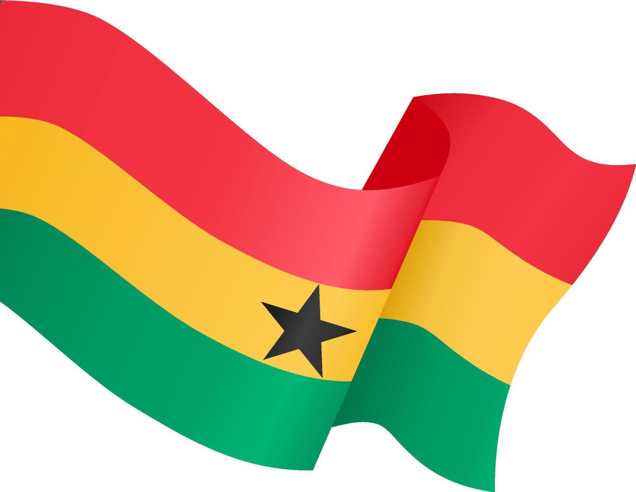 vague de drapeau du ghana isolée sur png ou fond transparent, symbole du ghana. illustration vectorielle vecteur