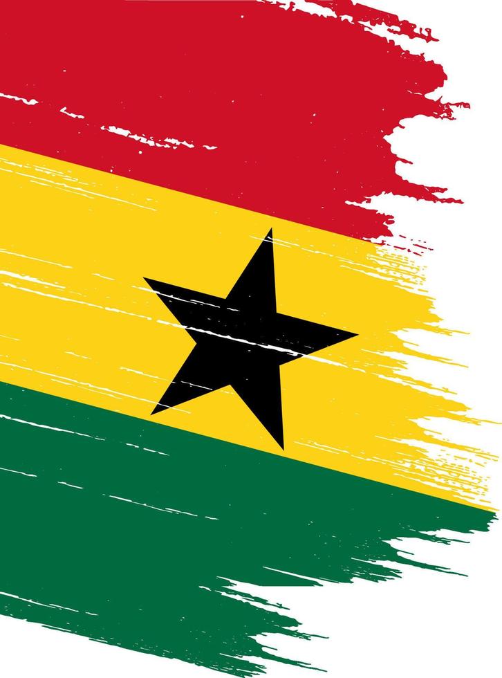 drapeau du ghana avec peinture au pinceau texturée isolée sur png ou fond transparent.symbole du ghana. illustration vectorielle vecteur