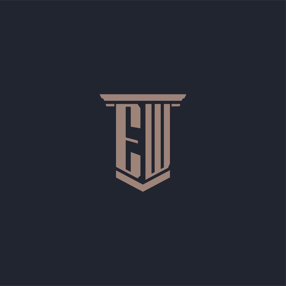 nouveau logo monogramme initial avec un design de style pilier vecteur