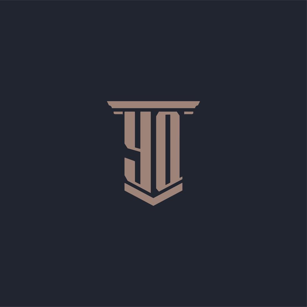 logo monogramme initial yq avec design de style pilier vecteur