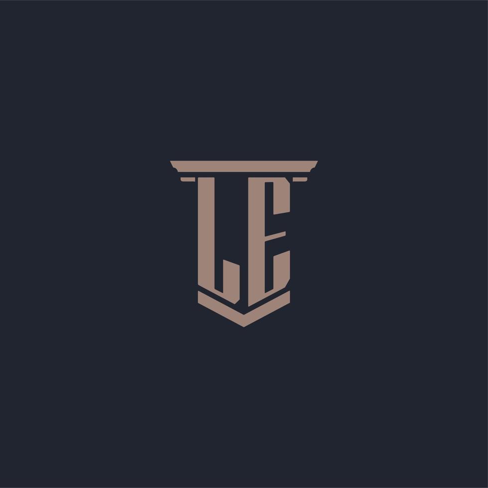 le logo monogramme initial avec un design de style pilier vecteur