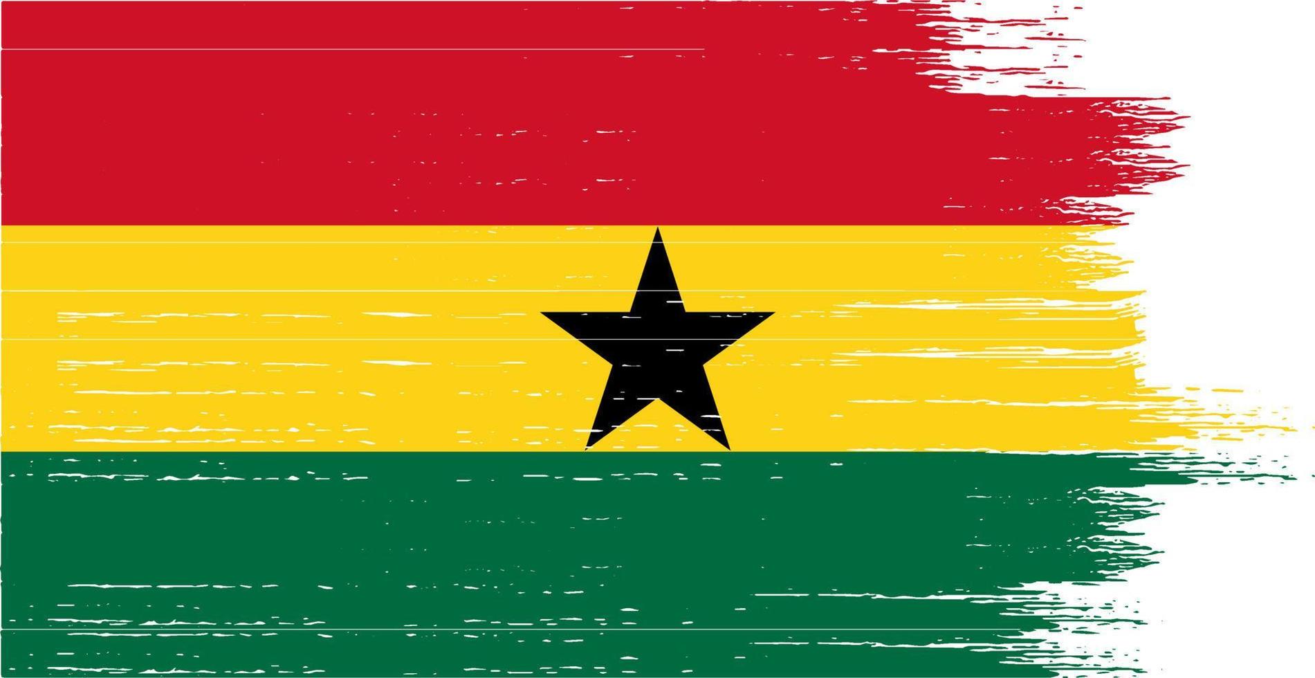 drapeau du ghana avec peinture au pinceau texturée isolée sur png ou fond transparent.symbole du ghana. illustration vectorielle vecteur