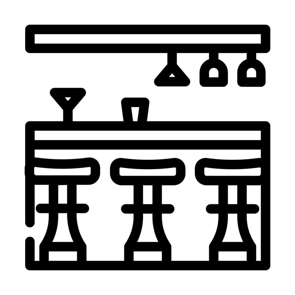 bar comptoir ligne icône illustration vectorielle plat vecteur