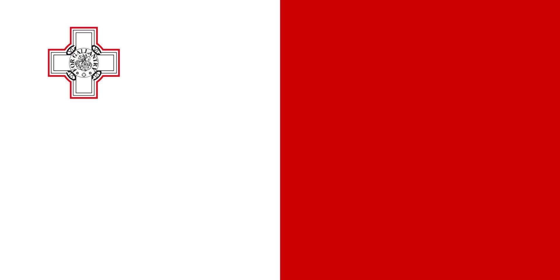 couleur isolé illustration vectorielle le drapeau de malte vecteur