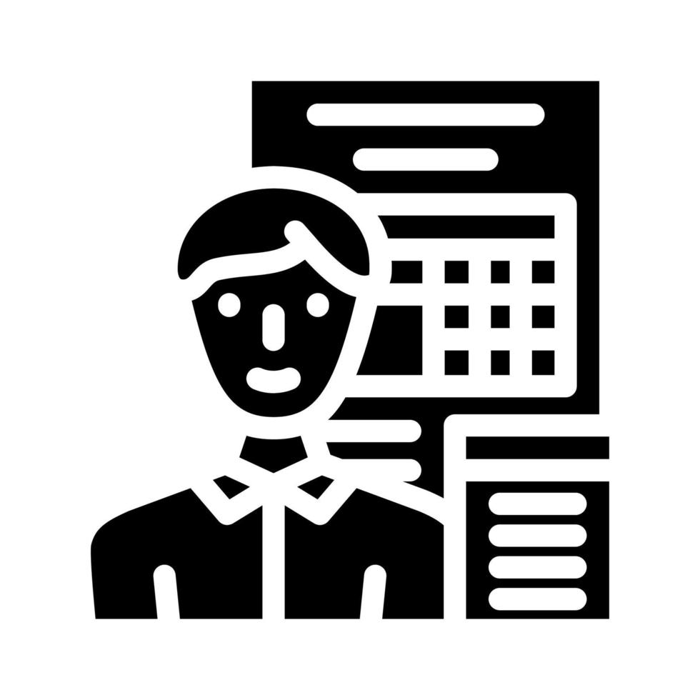 comptabilité patron glyphe icône illustration vectorielle vecteur