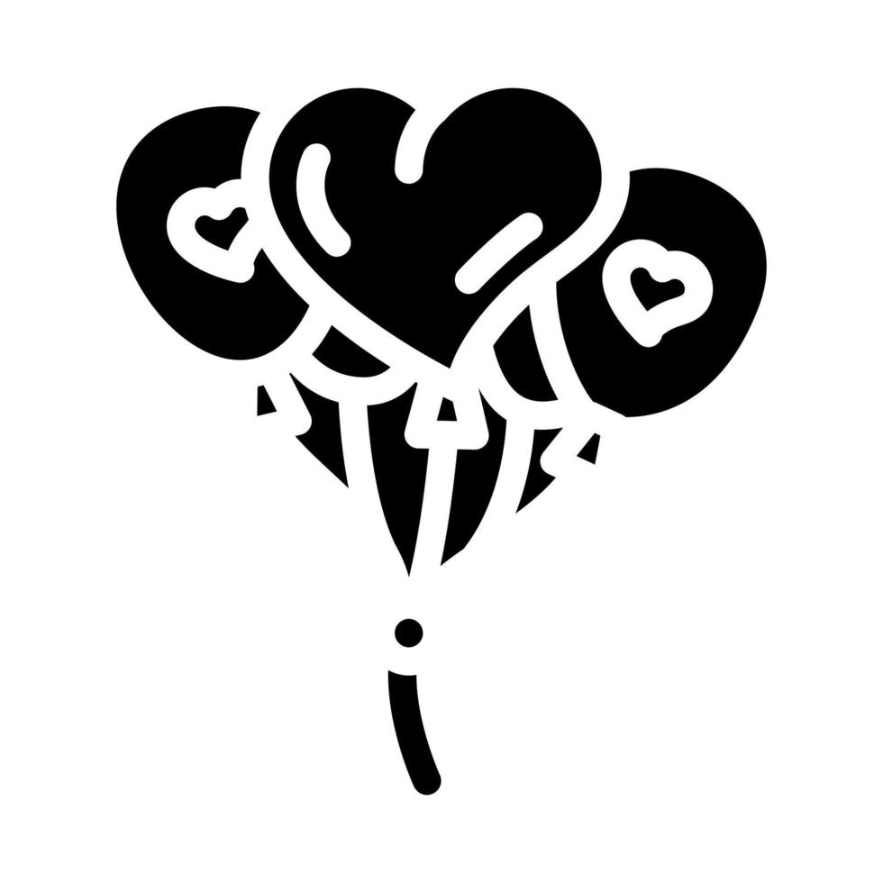 ballons mariage jour décoration glyphe icône illustration vectorielle vecteur
