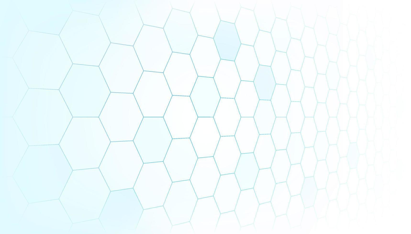 simple ligne hexagonale bleue sur fond blanc. concept de médecine et de science. arrière-plan abstrait sain et médical. conception de brochures de modèle. modèle de fond d'écran de technologie et de science. vecteur