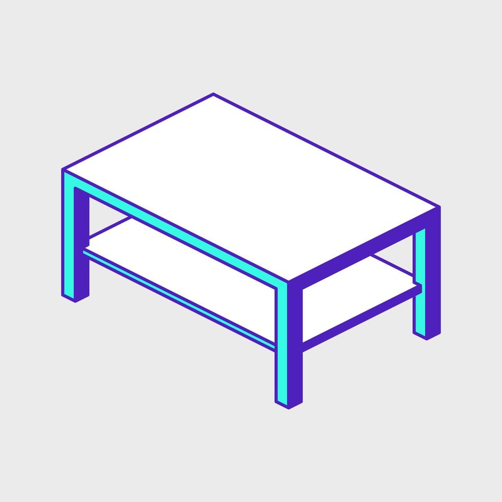 table basse isométrique vecteur icône illustration