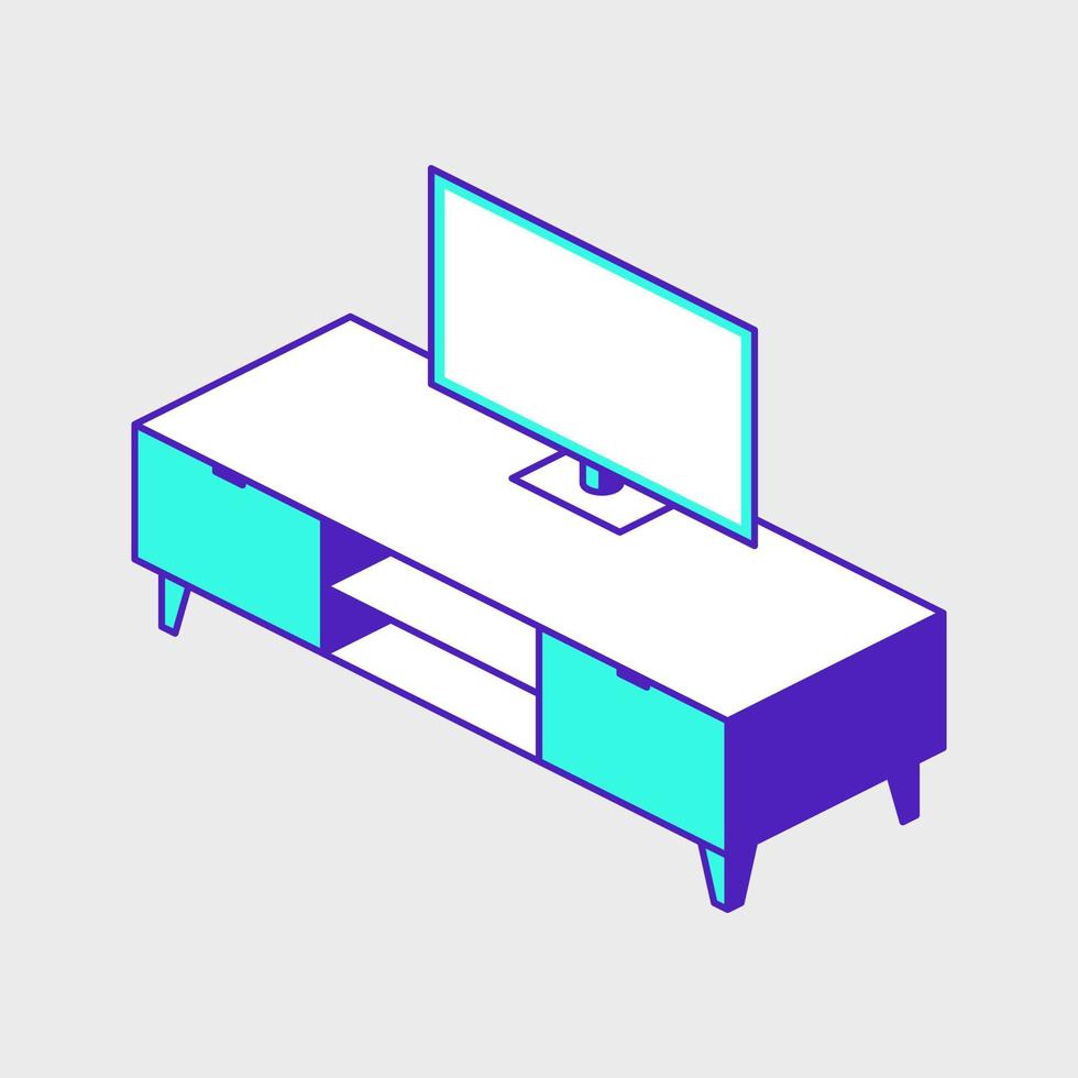 meuble tv armoire isométrique vecteur icône illustration