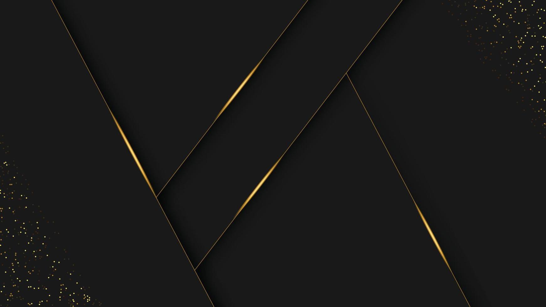 abstrait de lignes noires et dorées. illustration vectorielle de fond futuriste moderne de conception de luxe de lumière dorée. vecteur