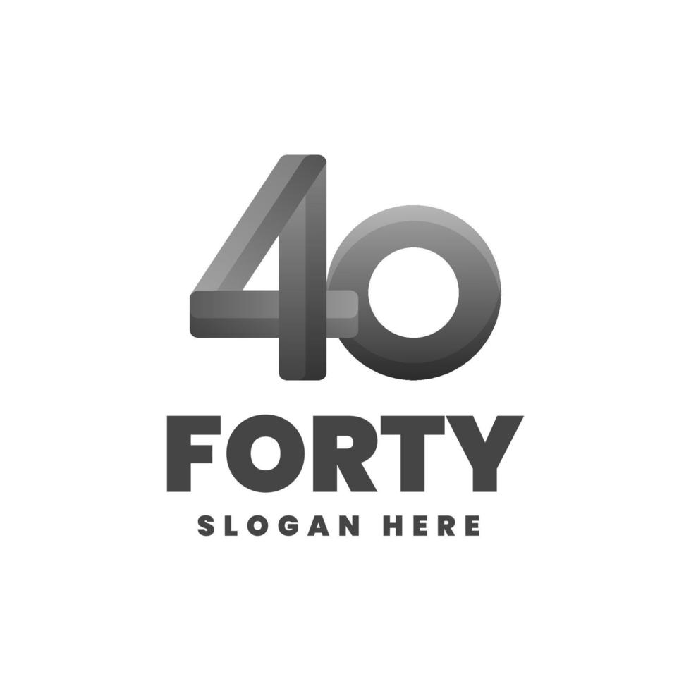quarante logo, style coloré dégradé vecteur