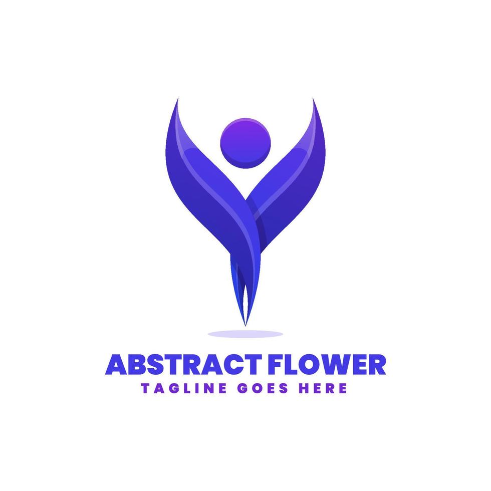 logo de fleur abstraite, style coloré dégradé vecteur