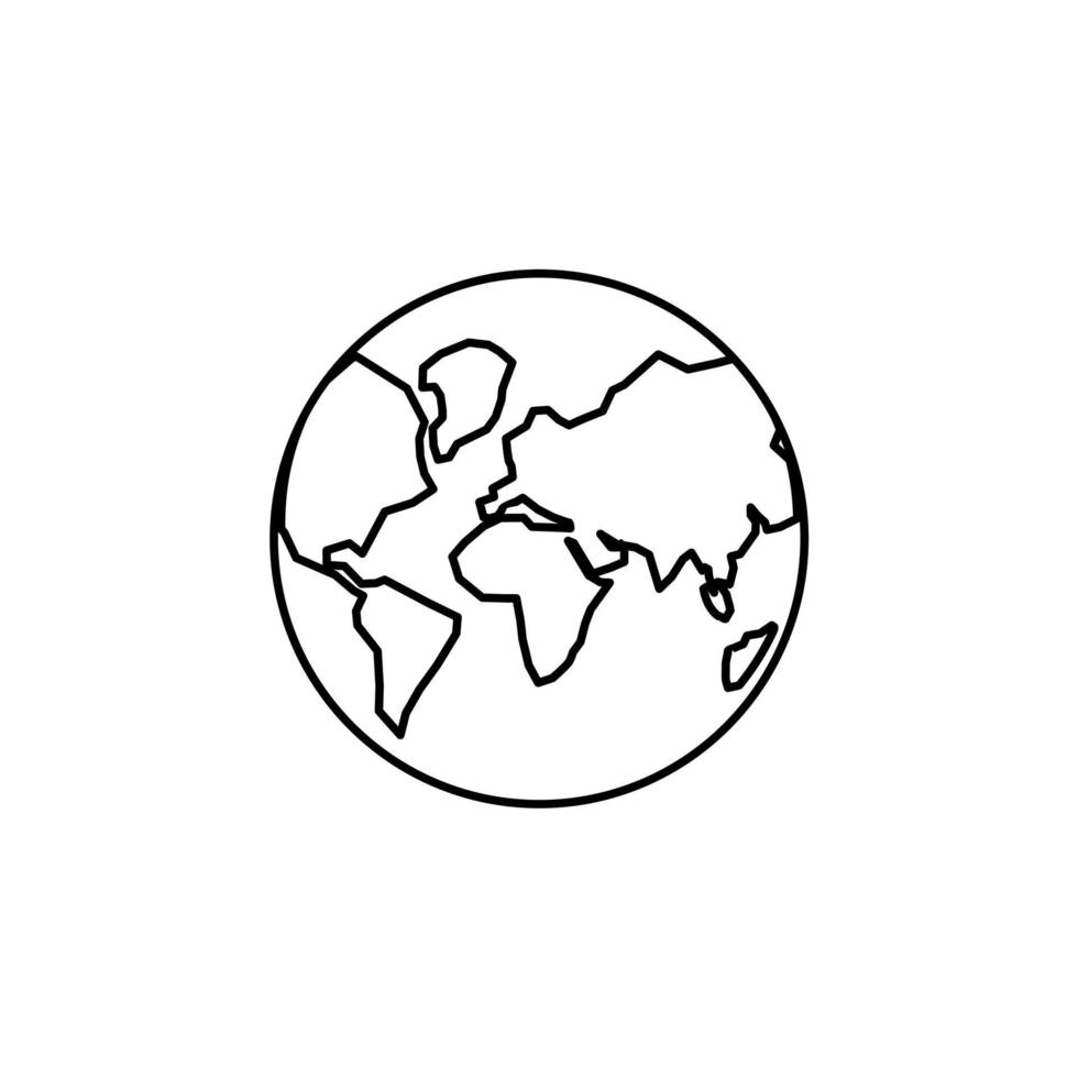 monde, terre, global fine ligne icône vector illustration logo modèle. adapté à de nombreuses fins.