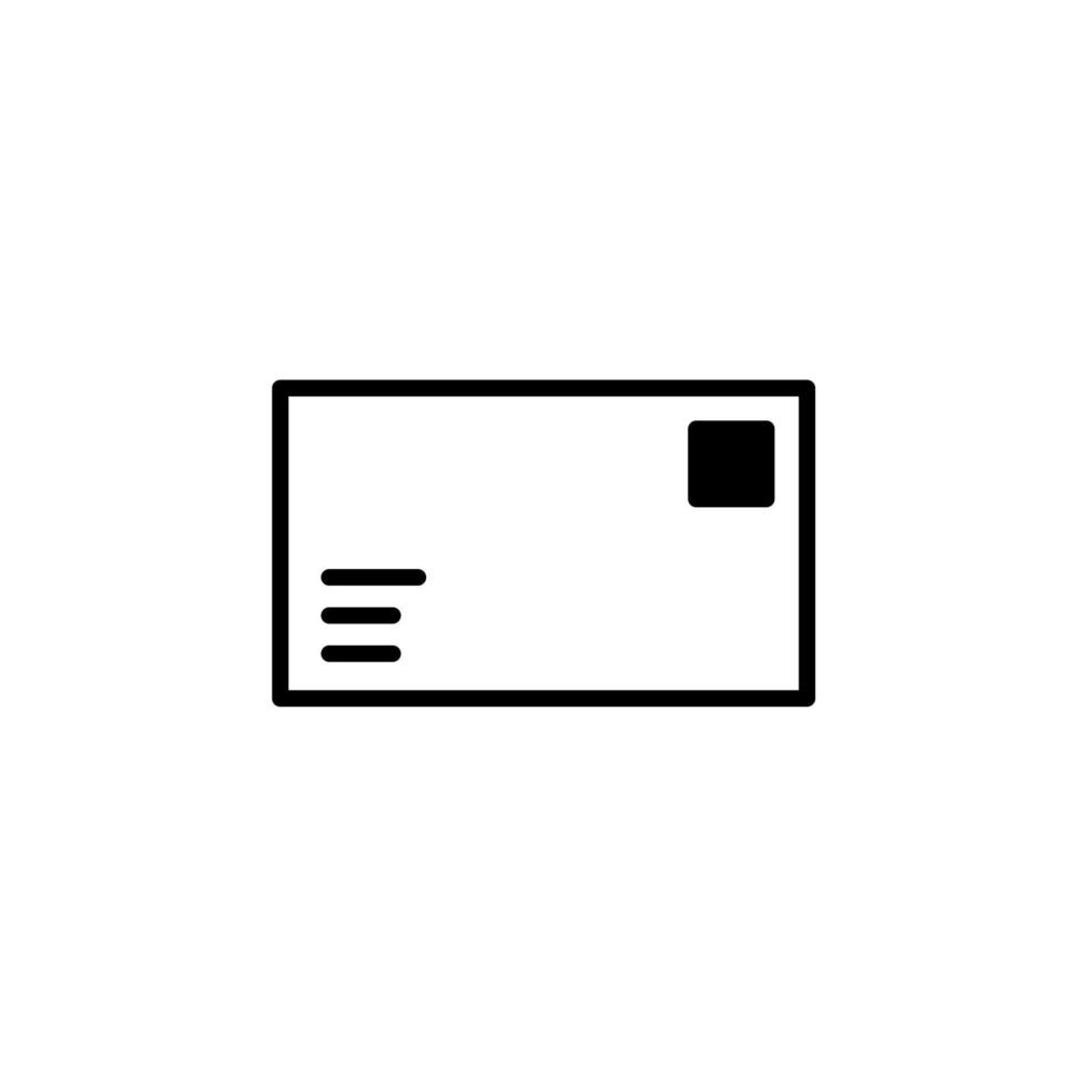 poste, lettre, courrier, modèle de logo d'illustration vectorielle d'icône de ligne solide de carte postale. adapté à de nombreuses fins. vecteur