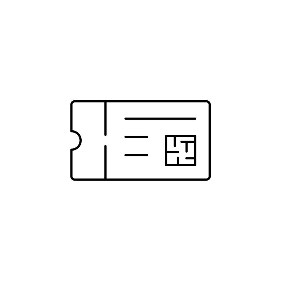 billet, laissez-passer, événement, modèle de logo d'illustration vectorielle d'icône de ligne mince de bon. adapté à de nombreuses fins. vecteur