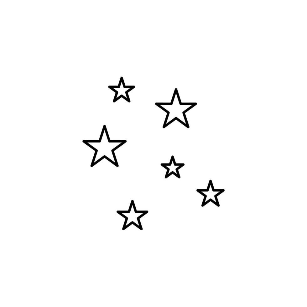 étoiles, modèle de logo d'illustration vectorielle d'icône de ligne mince de nuit. adapté à de nombreuses fins. vecteur