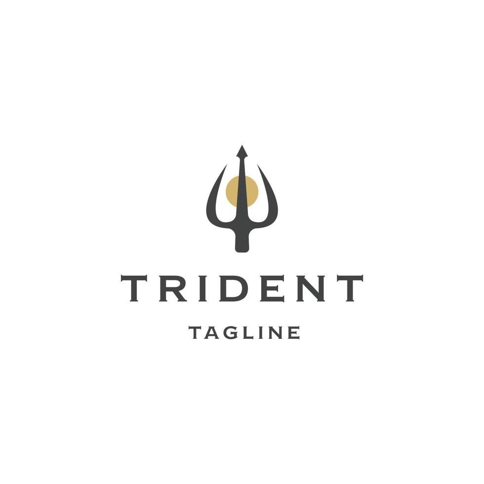 modèle de conception d'icône de logo trident vecteur plat