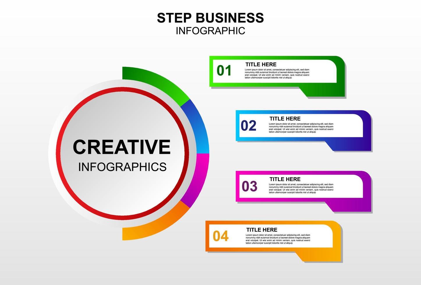 conception d'éléments infographiques avec 4 étapes pour la présentation et les affaires. vecteur