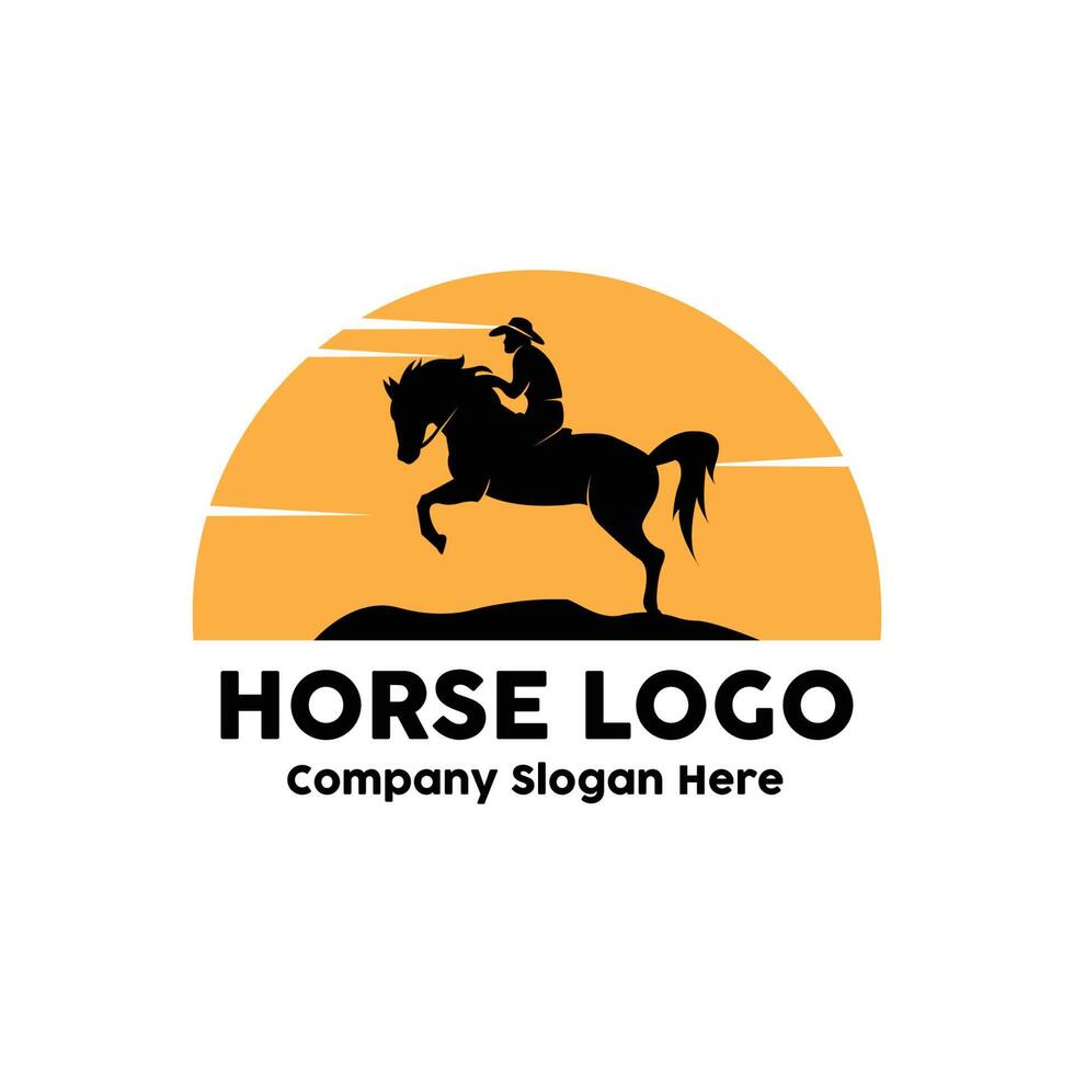 vecteur de logo de cheval, événement sportif mondial, course de vitesse, illustration de conception animale