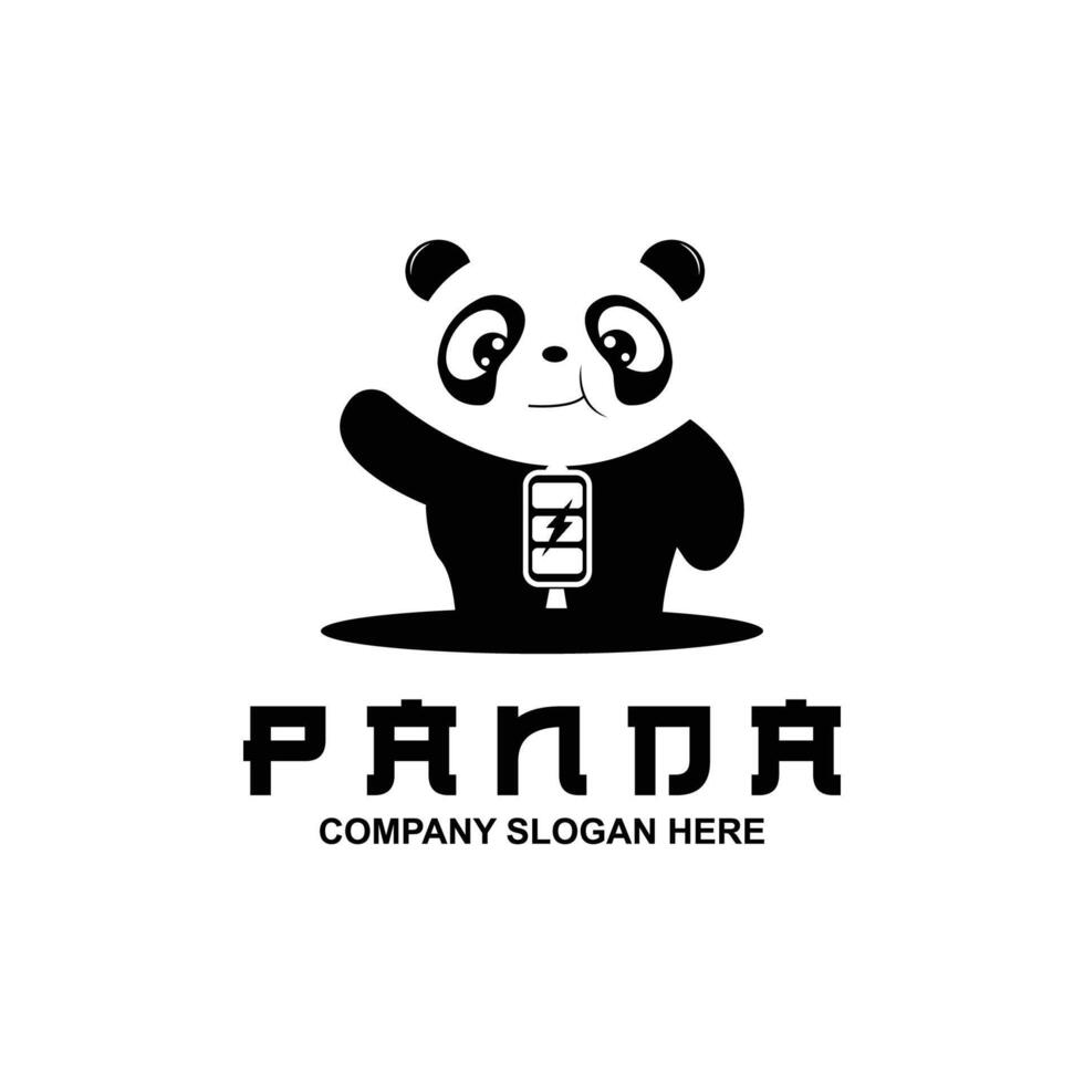 création vectorielle de logo panda mignon, illustration de fond animal vecteur