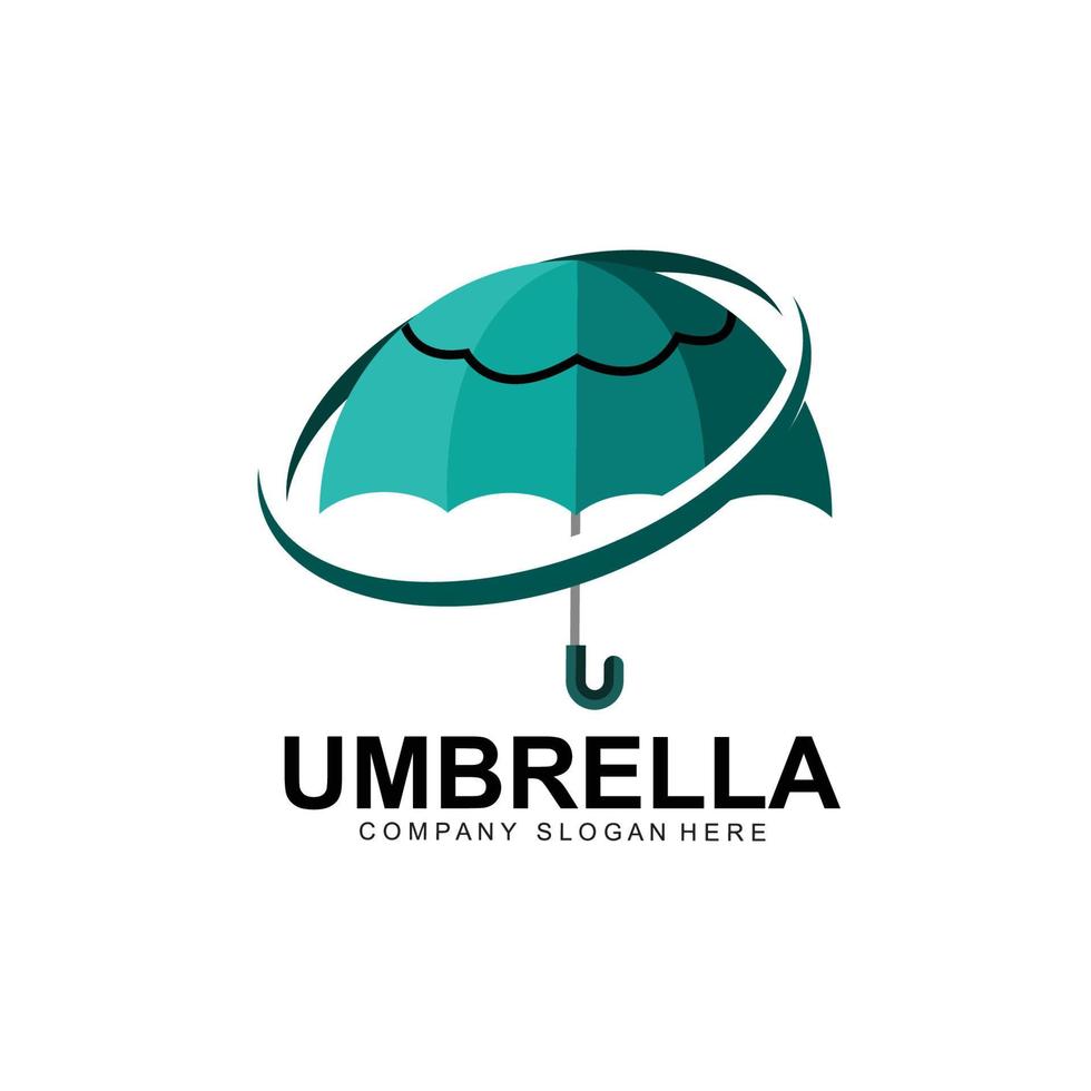 création de logo parapluie, illustration vectorielle d'équipement de protection contre la pluie vecteur