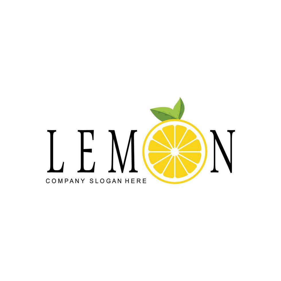 conception de fond d'écran vectoriel logo de plante de fruit de citron avec de la vitamine c, jaune, dans le jardin et le marché