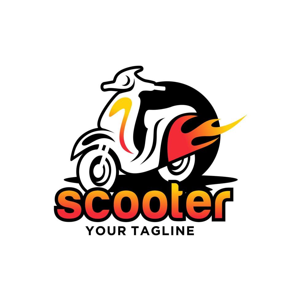 modèle de vecteur de conception de logo de scooter