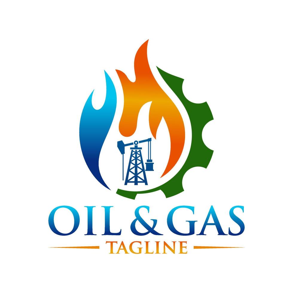 modèle de logo de l'industrie pétrolière et gazière vecteur