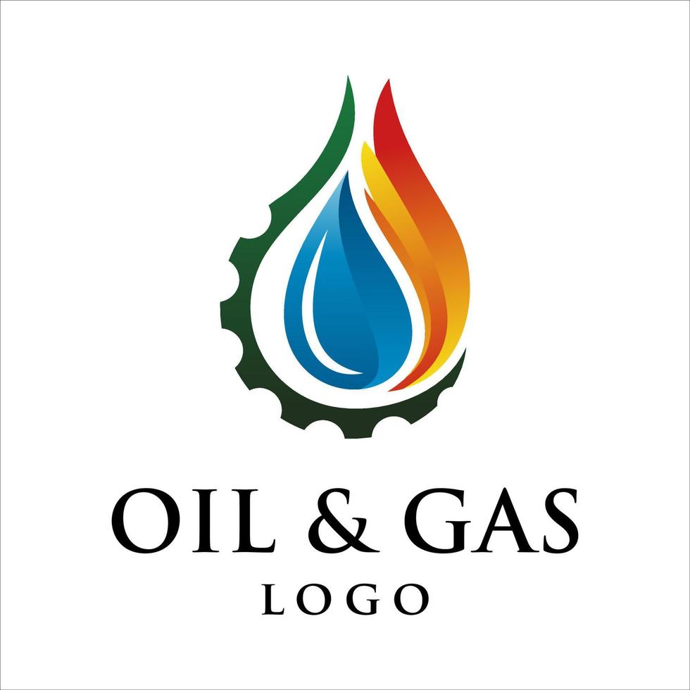 modèle de logo de l'industrie pétrolière et gazière vecteur