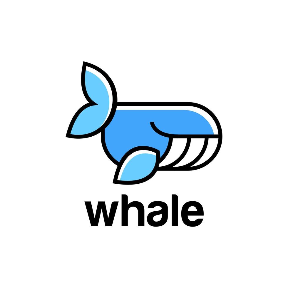 modèle de vecteur de conception de logo moderne de baleine bleue