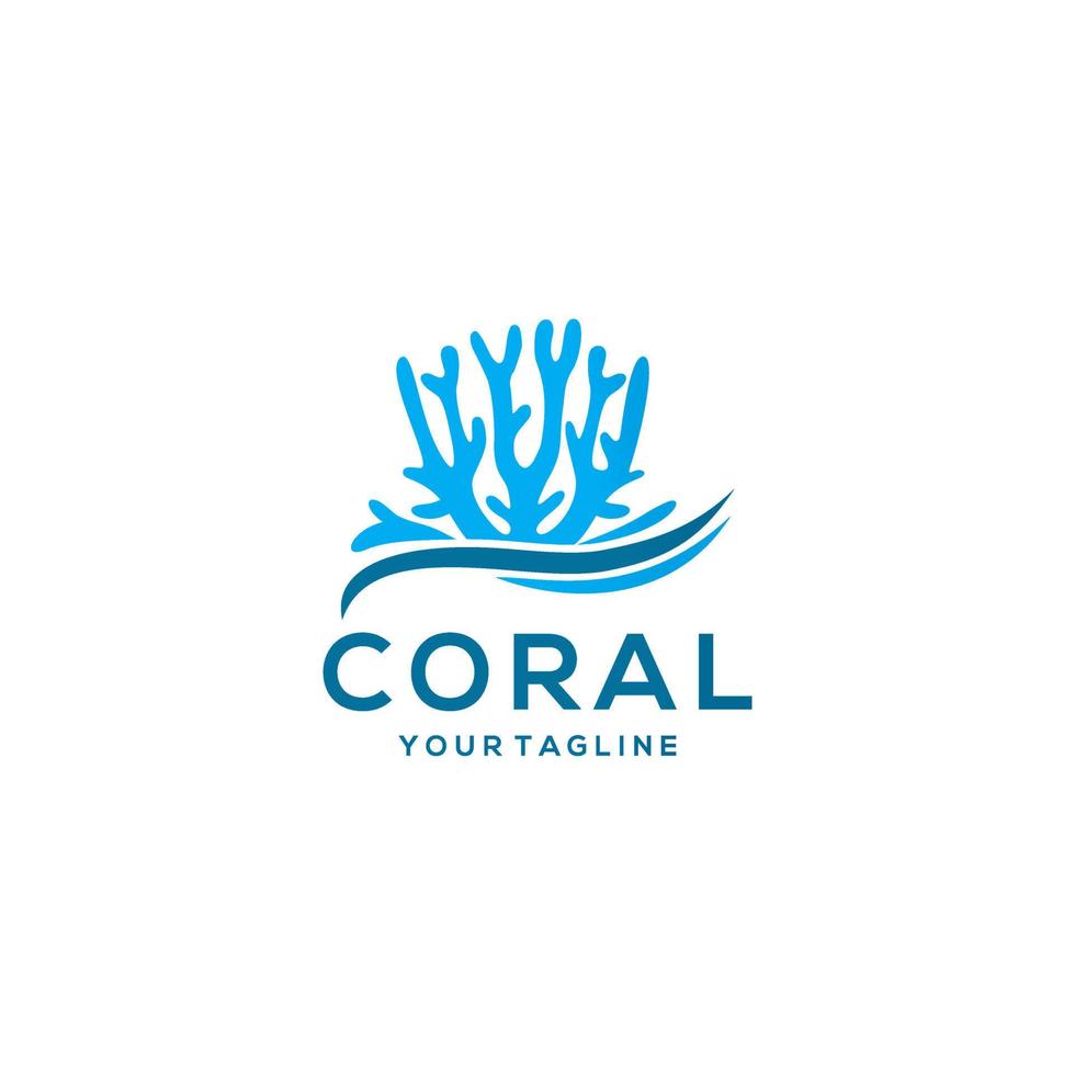 modèle de vecteur de conception d'icône de logo de corail