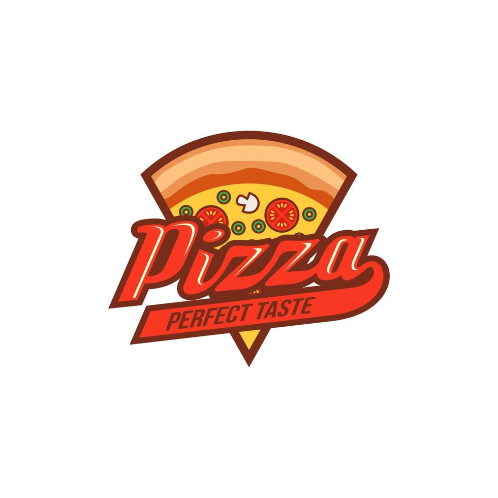 modèle de conception de logo de pizza illustration vectorielle vecteur