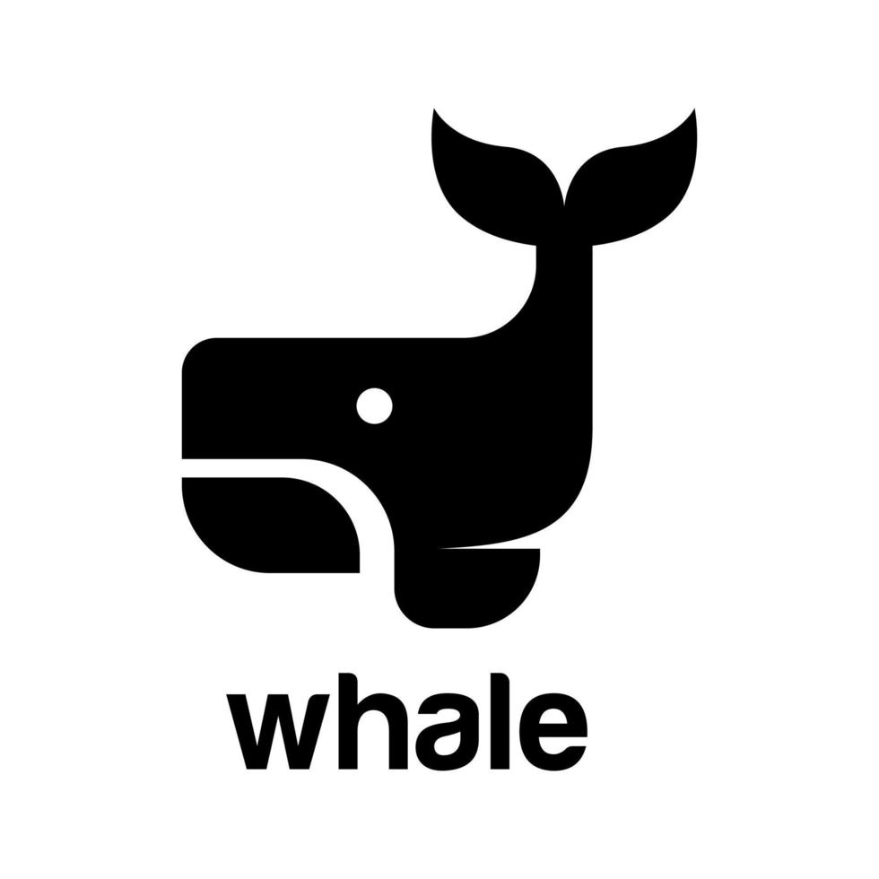 modèle de vecteur de conception de logo moderne de baleine bleue