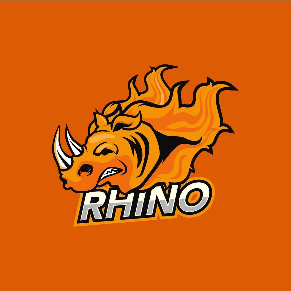 mascotte de rhinocéros. illustration vectorielle, modèle de logo de sport. vecteur