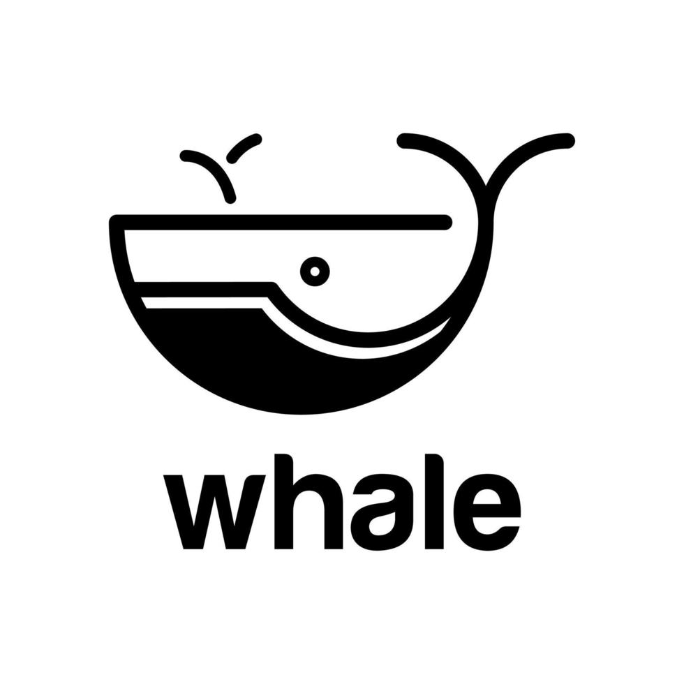 modèle de vecteur de conception de logo moderne de baleine bleue