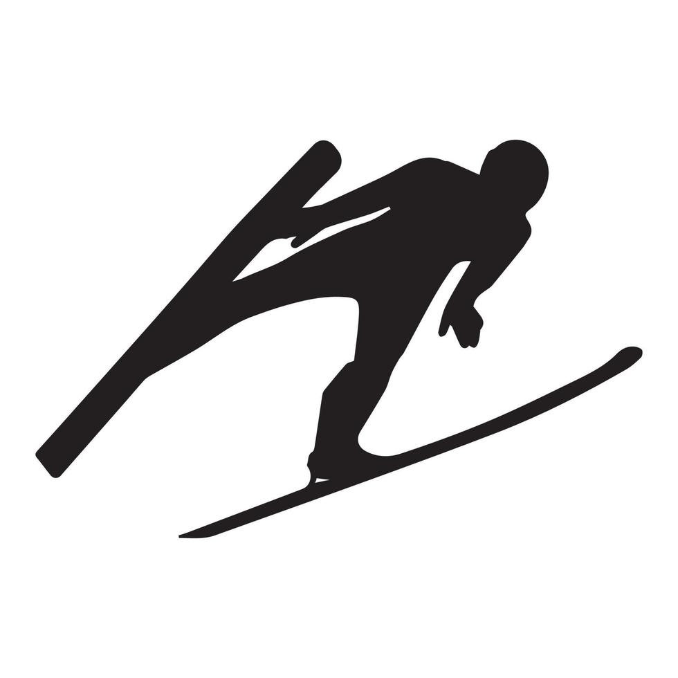 art de la silhouette de saut à ski vecteur
