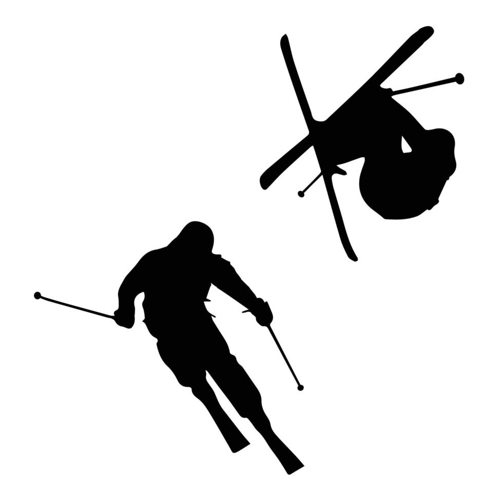 silhouette d'art de ski vecteur