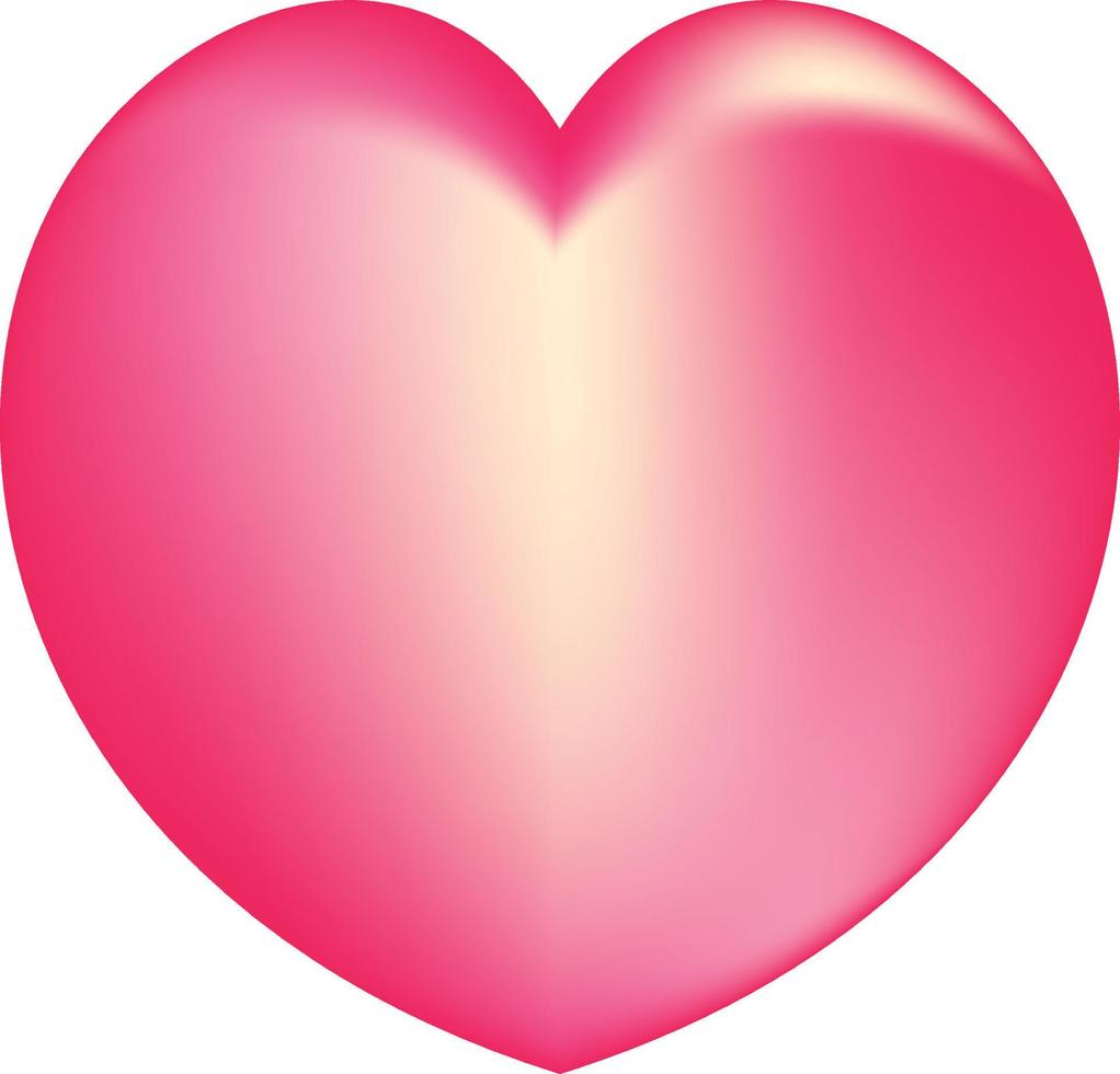 icône simple coeur rose 3d vecteur