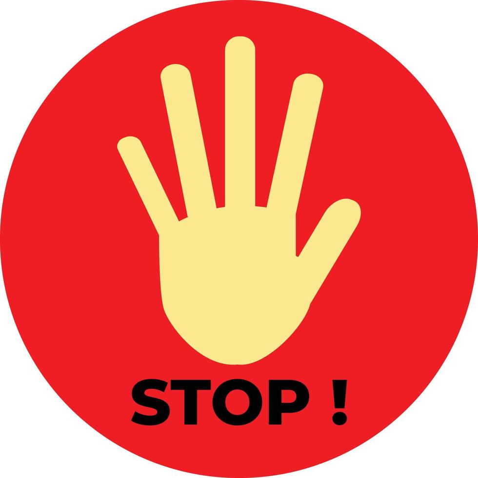 icône de signe de paume de la main d'arrêt vecteur