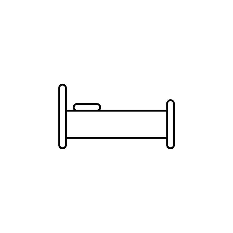 lit, modèle de logo d'illustration vectorielle d'icône de ligne mince de chambre à coucher. adapté à de nombreuses fins. vecteur