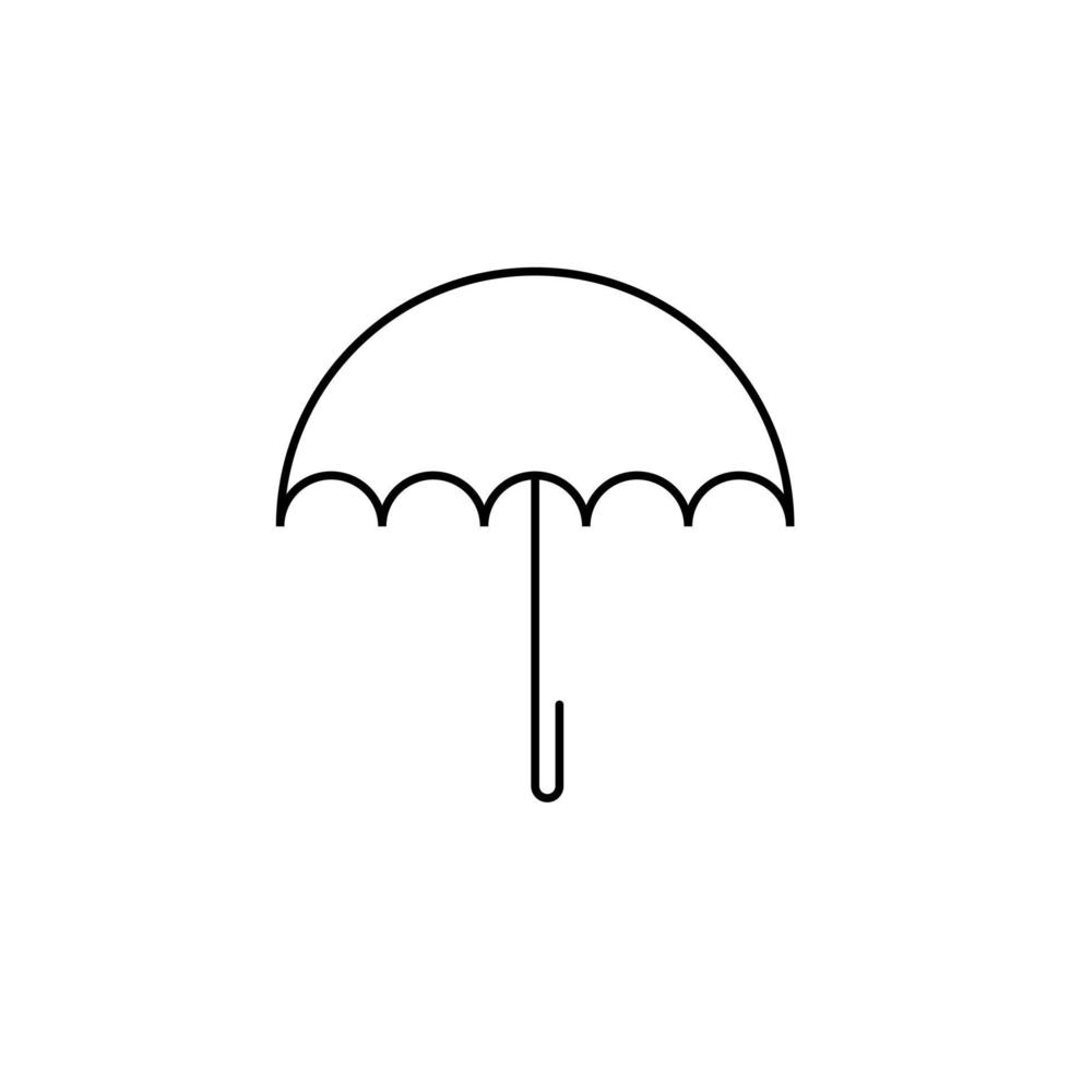 parapluie, météo, protection fine ligne icône vector illustration logo modèle. adapté à de nombreuses fins.