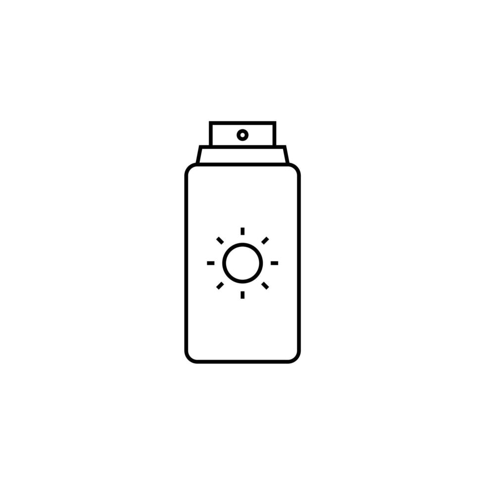 crème solaire, crème solaire, lotion, modèle de logo d'illustration vectorielle d'icône de ligne mince d'été. adapté à de nombreuses fins. vecteur